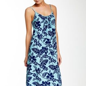 Tommy Bahama Blue Stem Floral Dress Size Medium